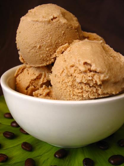  Creamy scoop of vanilla latte ice cream, melting beautifully!