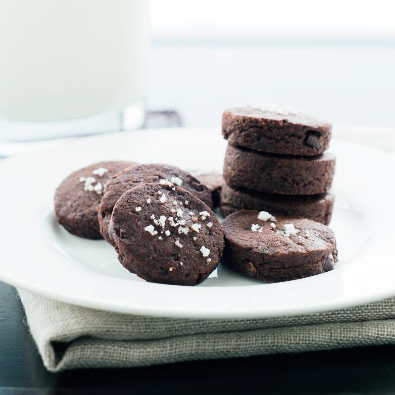 Dark Chocolate Espresso Shortbread Cookies