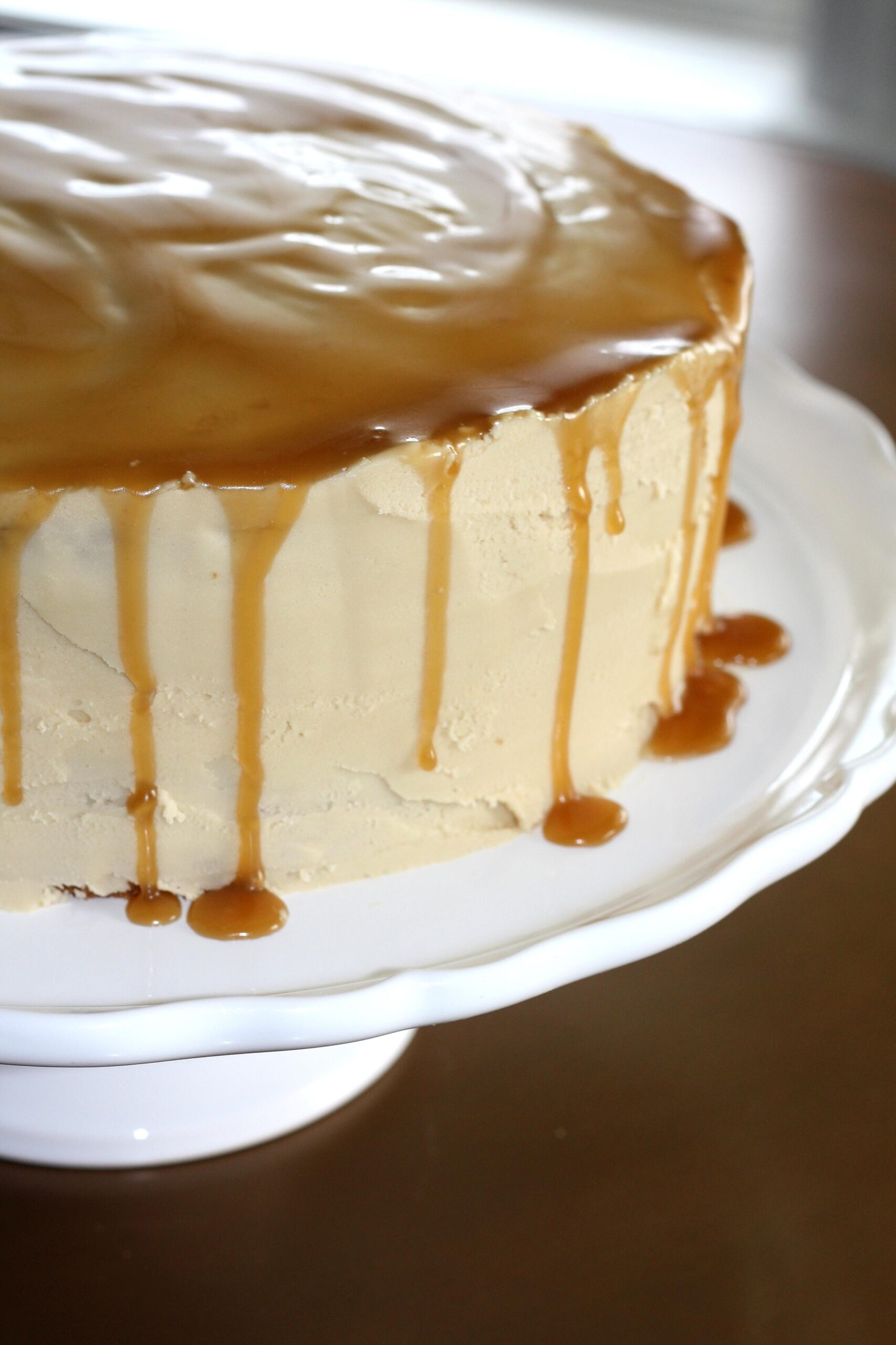  Enjoy a warm and indulgent slice of Caramel Latte Cake with a hot cup of coffee