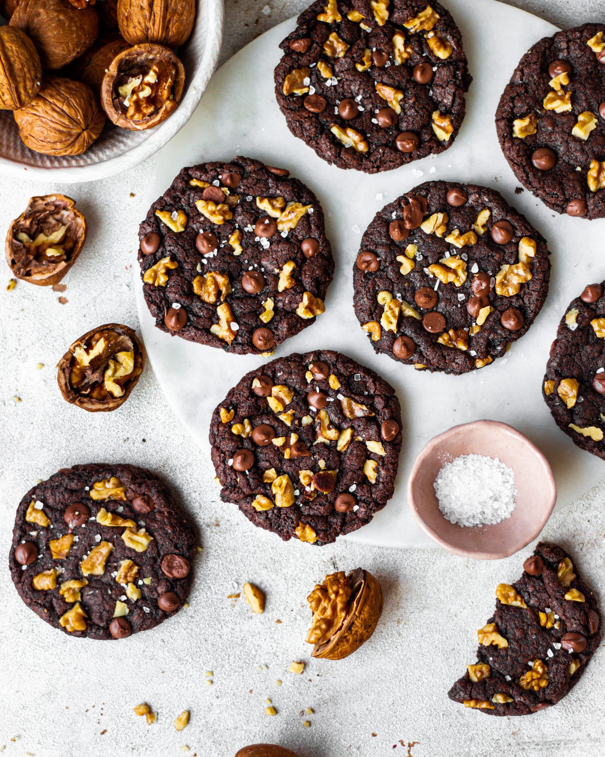  Indulge in the decadence of freshly baked mocha walnut butter cookies.