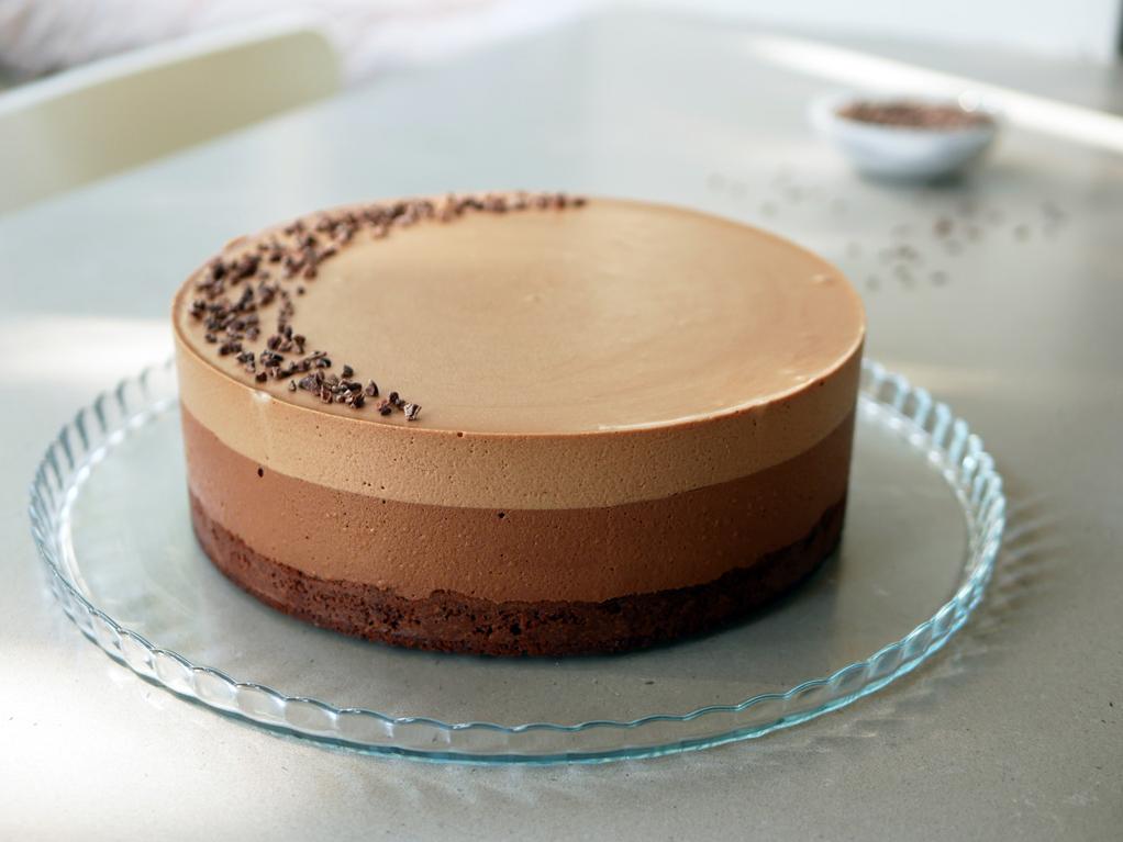 Look at those layers! Who can resist a delicious slice of this mousse cake?