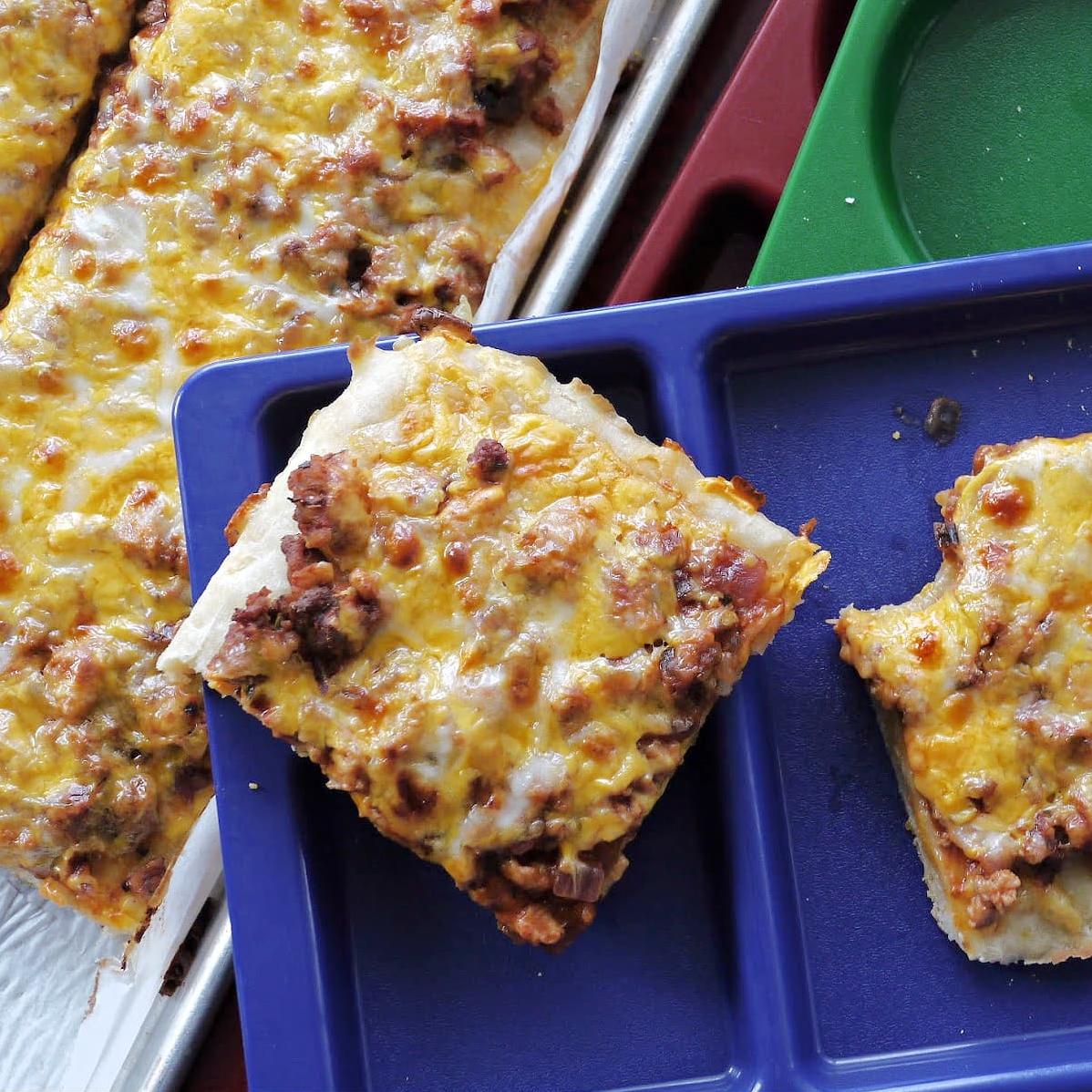 School Cafeteria Pourable Pizza Crust